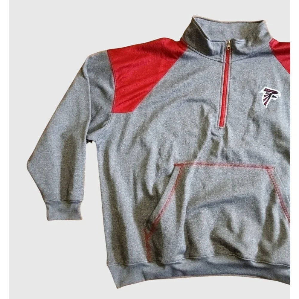 Atlanta Falcons Majestic 1/4 Zip Pullover Gray/Red Size 4XL